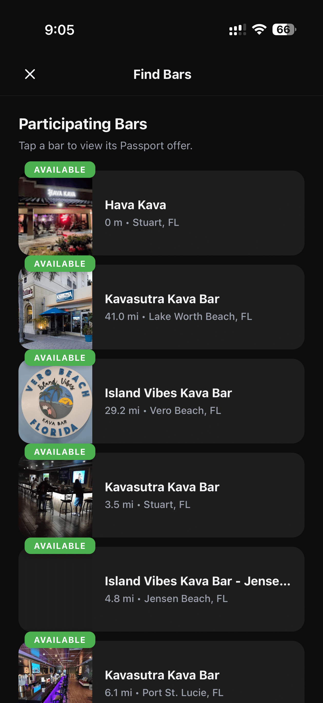HappyKava Passport participating bars
