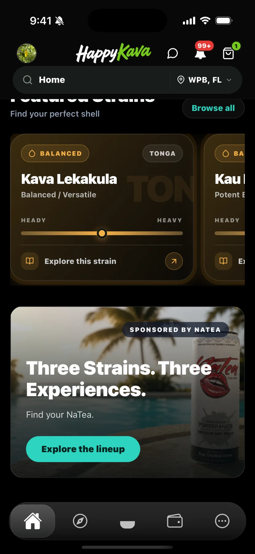 Brand Spotlight ad in the HappyKava app