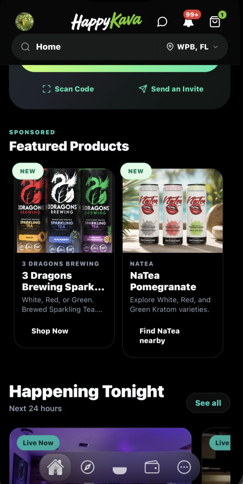 Featured Products shown to HappyKava customers