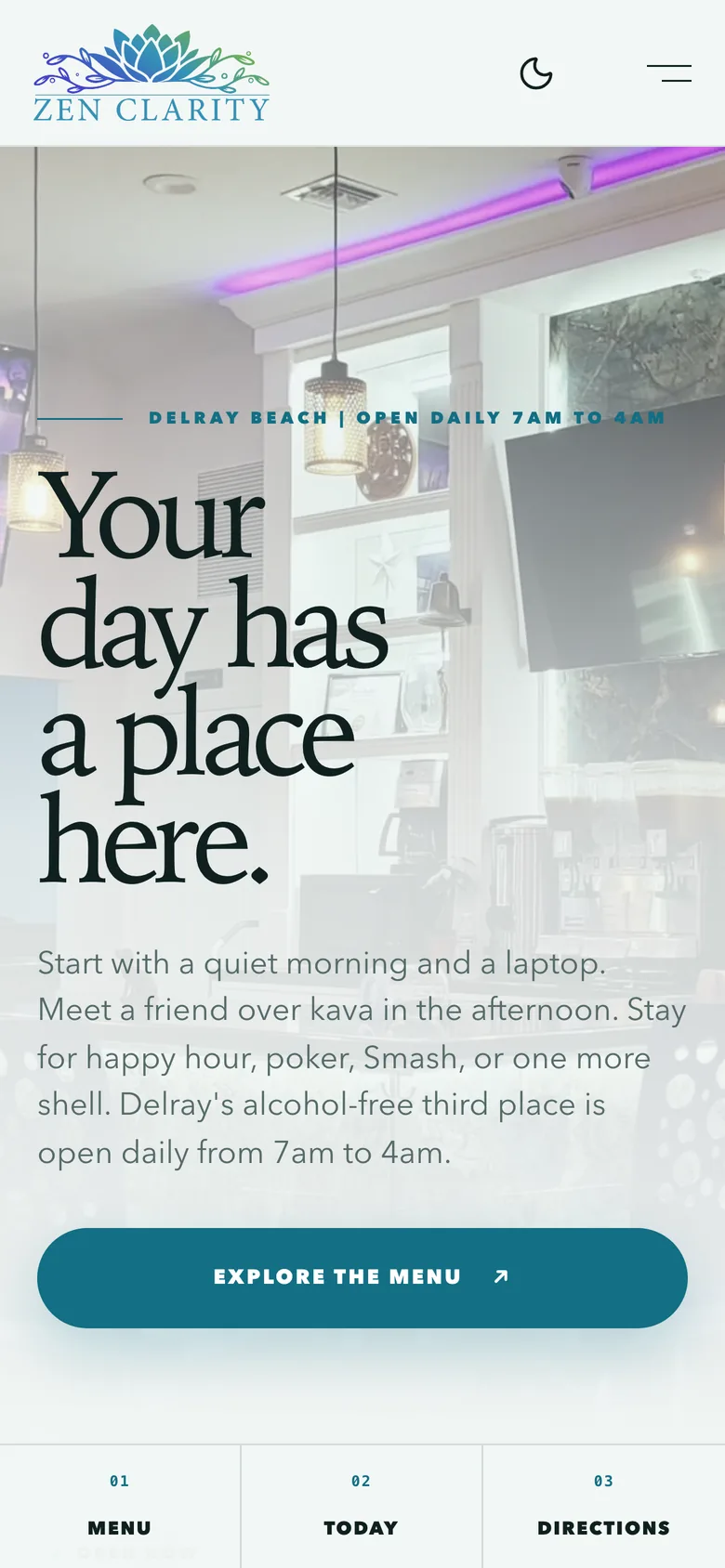 Zen Clarity's website on a phone