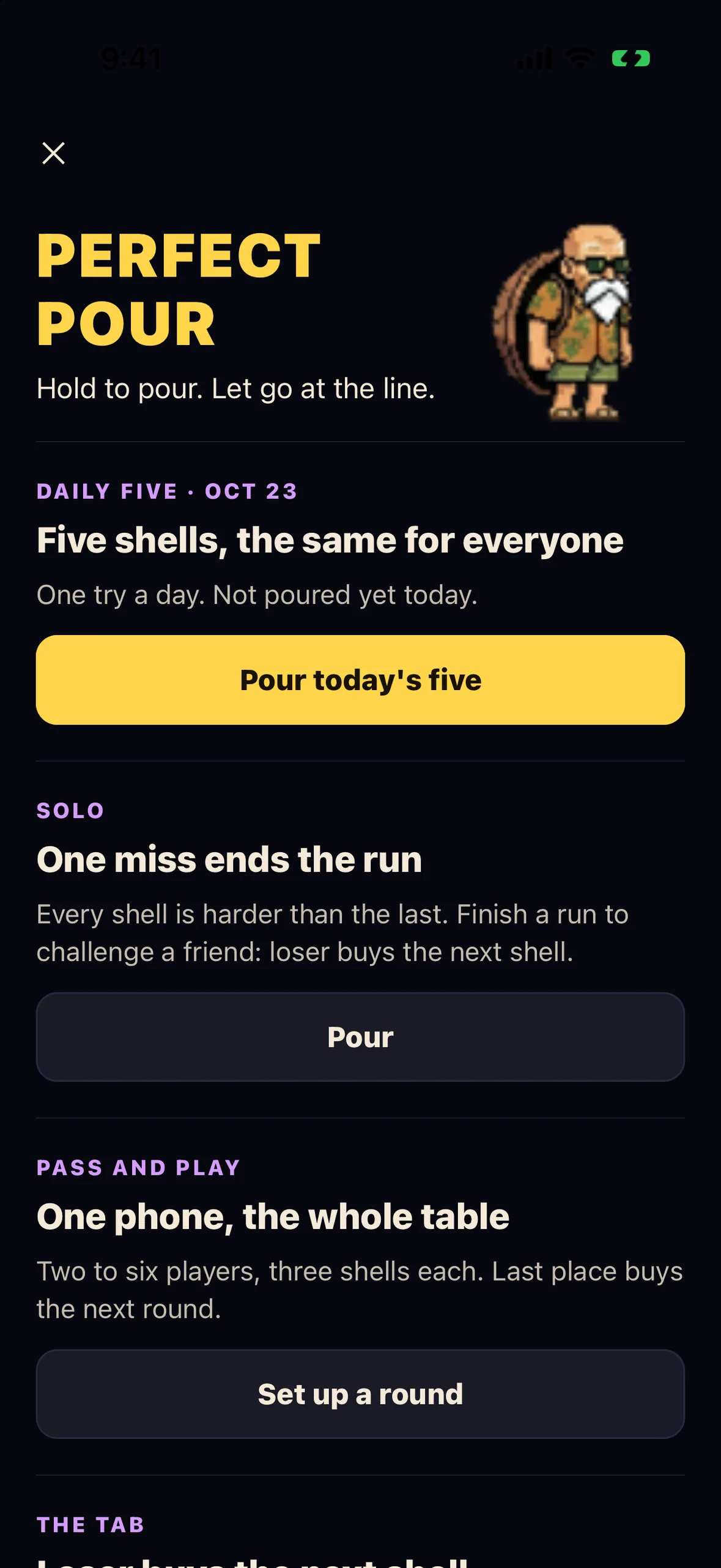 Perfect Pour with Daily Five, Solo and Pass and Play