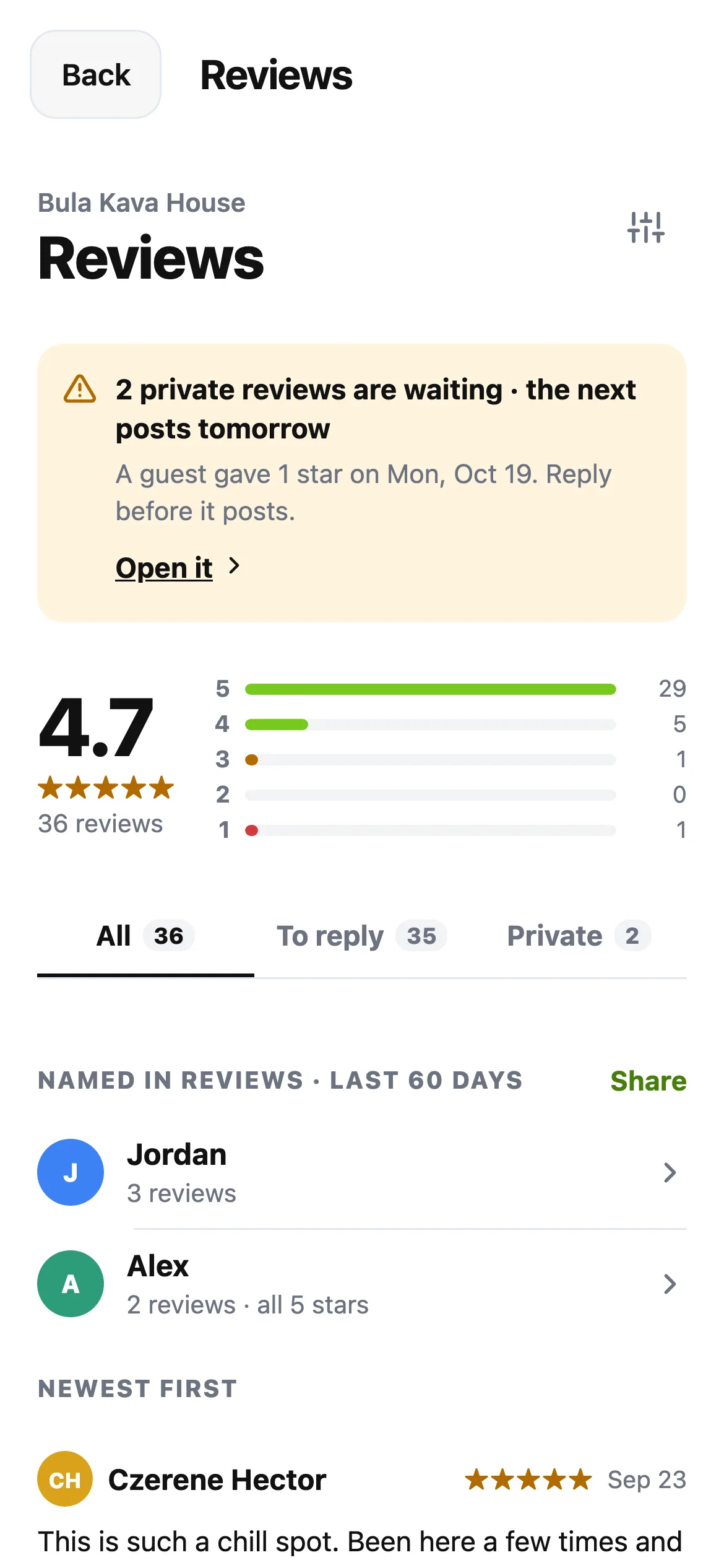 Mobile Reviews with demonstration feedback