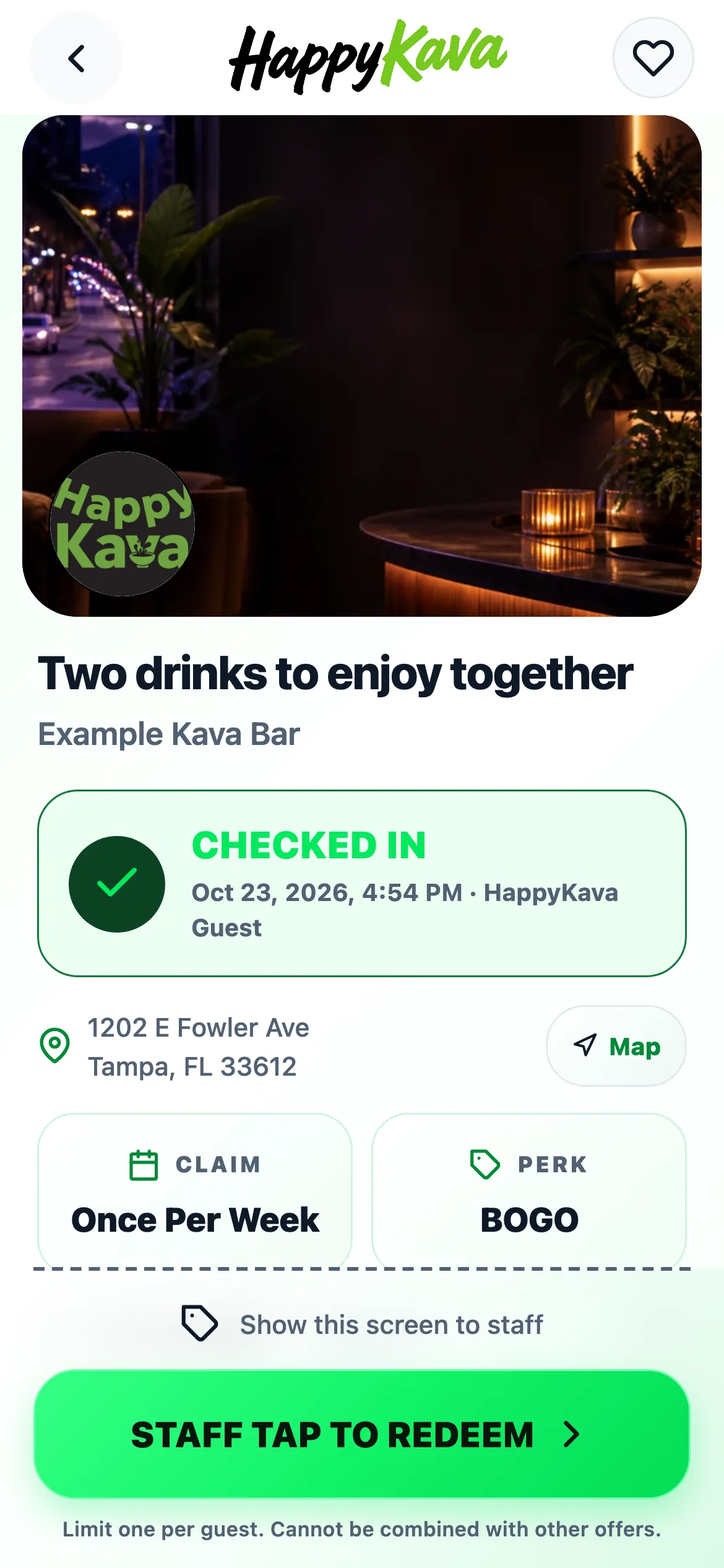 An offer ready for staff confirmation on the guest's phone